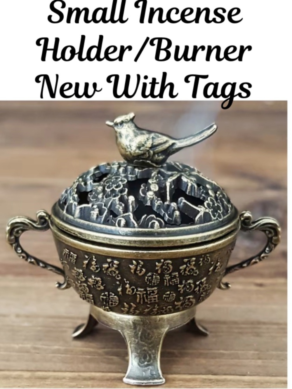 Incense Holder / Burner - Tiny Size - About 1.8" Tall & About 1.2" Wide - NWT